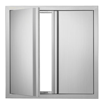Stainless Steel BBQ Island Double Door 610x610mm Flush Mount