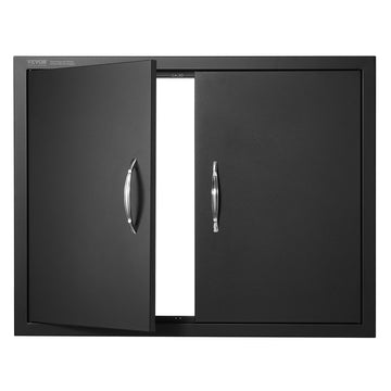 Matte Black BBQ Island Double Door 788x610mm Cold Plate Flush Mount