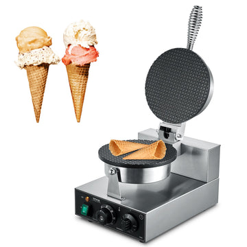 Vortaz Waffle Cone Maker Commercial Ice Cream 1230W Stainless Steel
