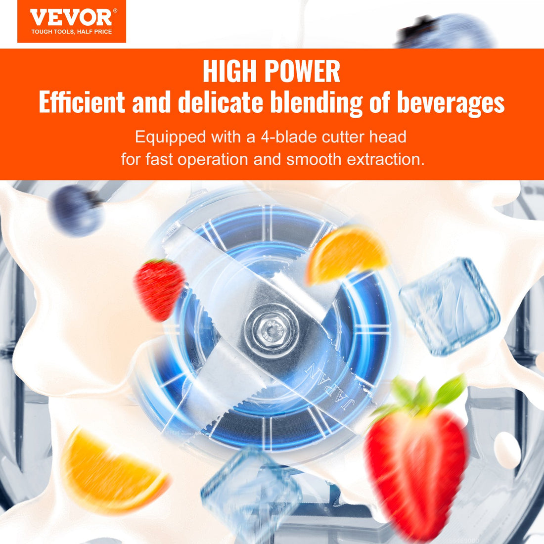 Commercial Blender 2L Stainless Steel 9 Speed White