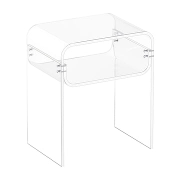 Acrylic Bedside Table 2 Tier Clear 30 x 40 x 50 cm