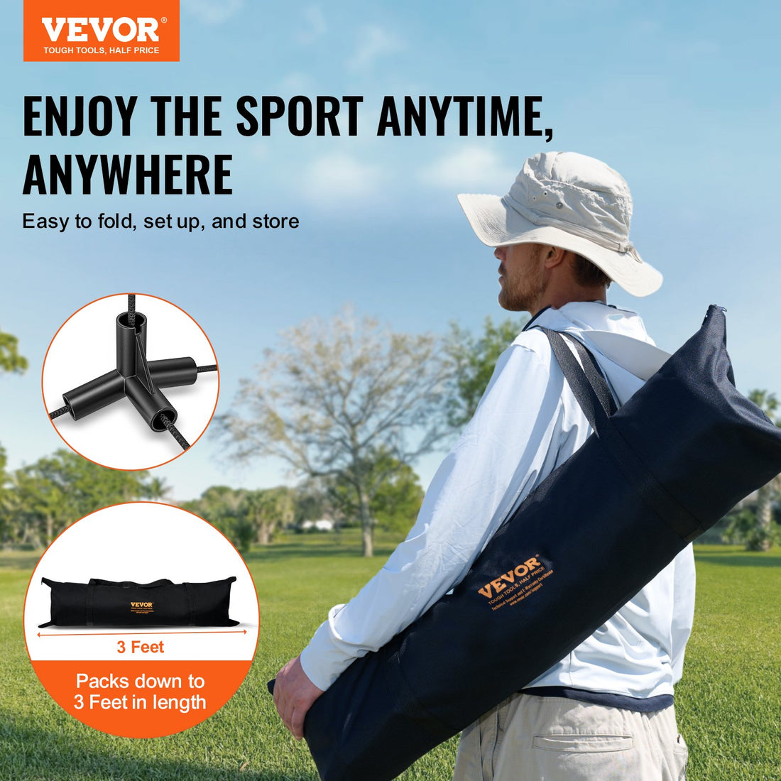 Portable 20ft Badminton Net Set with Rackets and Shuttlecocks Multi-Sport