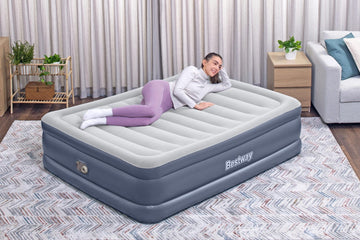 Bestway 2.03m x 1.52m x 51cm Tritech Air Mattress Queen Built-in AC Pump