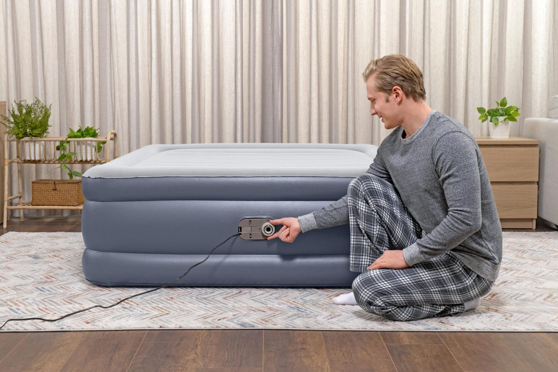 Bestway 2.03m x 1.52m x 51cm Tritech Air Mattress Queen Built-in AC Pump