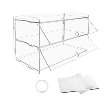 Acrylic Bakery Display Case 2-Tier Pastry Cabinet 48cm