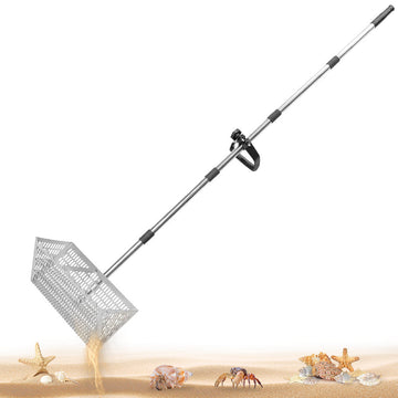 Beach Rake Sand Flea Treasure Sifter 141cm Detachable Handle