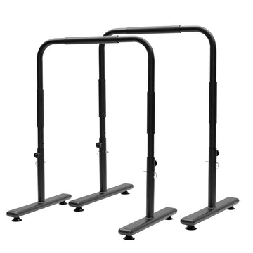 Adjustable Dip Bars Station Set of 2 200kg Stainless Steel Black