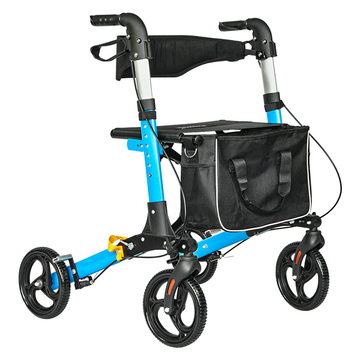 Alston 2-in-1 Rollator Walker Blue 8-Inch Wheels