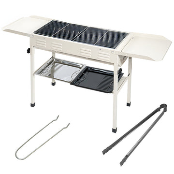 Portable Foldable Charcoal BBQ Grill with Stainless Steel Frame Outdoor Camping