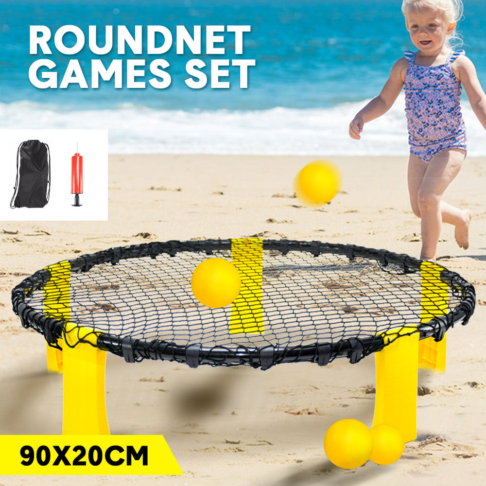 Portable Spikeball Roundnet Game Set with Carrying Bag and 3 Balls