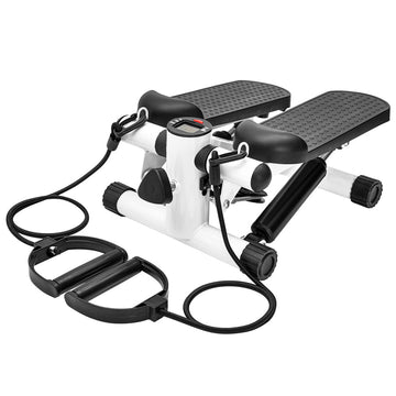 Mini Stepper Machine with Resistance Bands LCD Monitor 150kg Black