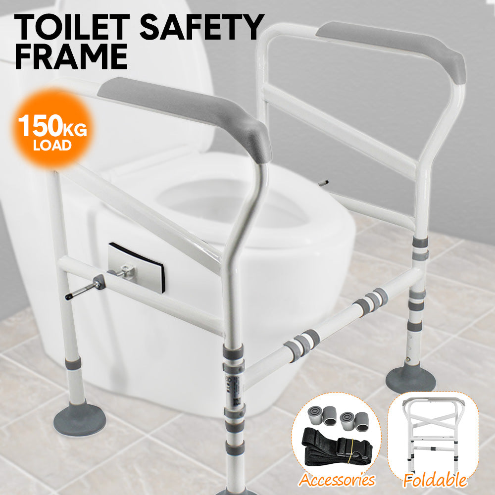 Toilet Safety Rail Standing Assist Grab Handle Adjustable Carbon Steel 150kg