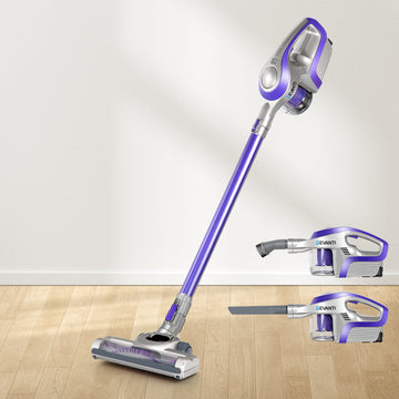 Devanti Cordless Stick Vacuum 150W Bagless HEPA Purple