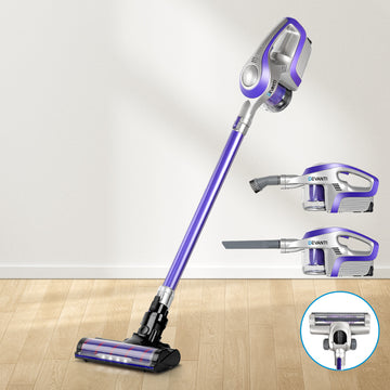 Devanti Cordless Stick Vacuum 150W Roller Brush Purple