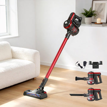 Devanti Cordless Stick Vacuum 250W Red