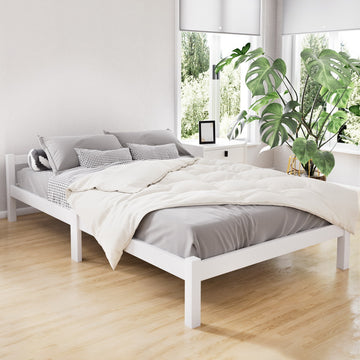 Artiss Lexi Wooden Bed Frame King Single White