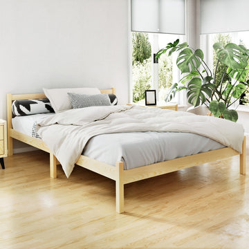 Artiss Wooden Oak Double Bed Frame 300kg