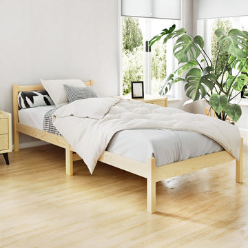 Artiss Sofie Wooden Bed Frame Single Oak Pine
