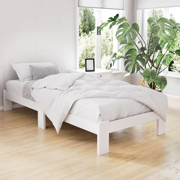 Artiss Jade Wooden Bed Frame Single White