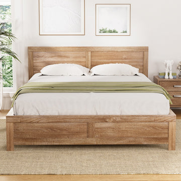 Artiss Acacia Wood Bed Frame Double Oak