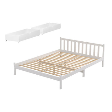 Artiss Sofie Wooden Bed Frame Double White