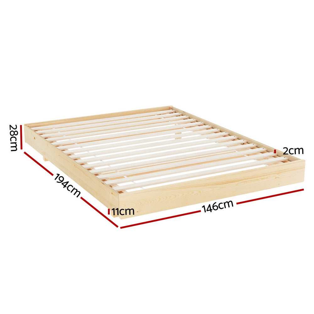 Artiss Odin Floating Double Bed Frame LED Lights 300kg