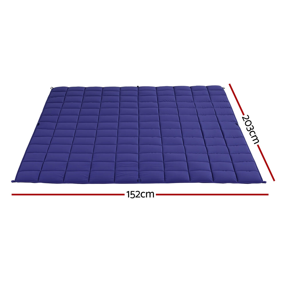 Giselle Bedding Weighted Blanket 11KG Deep Sleep Glass Beads Blue