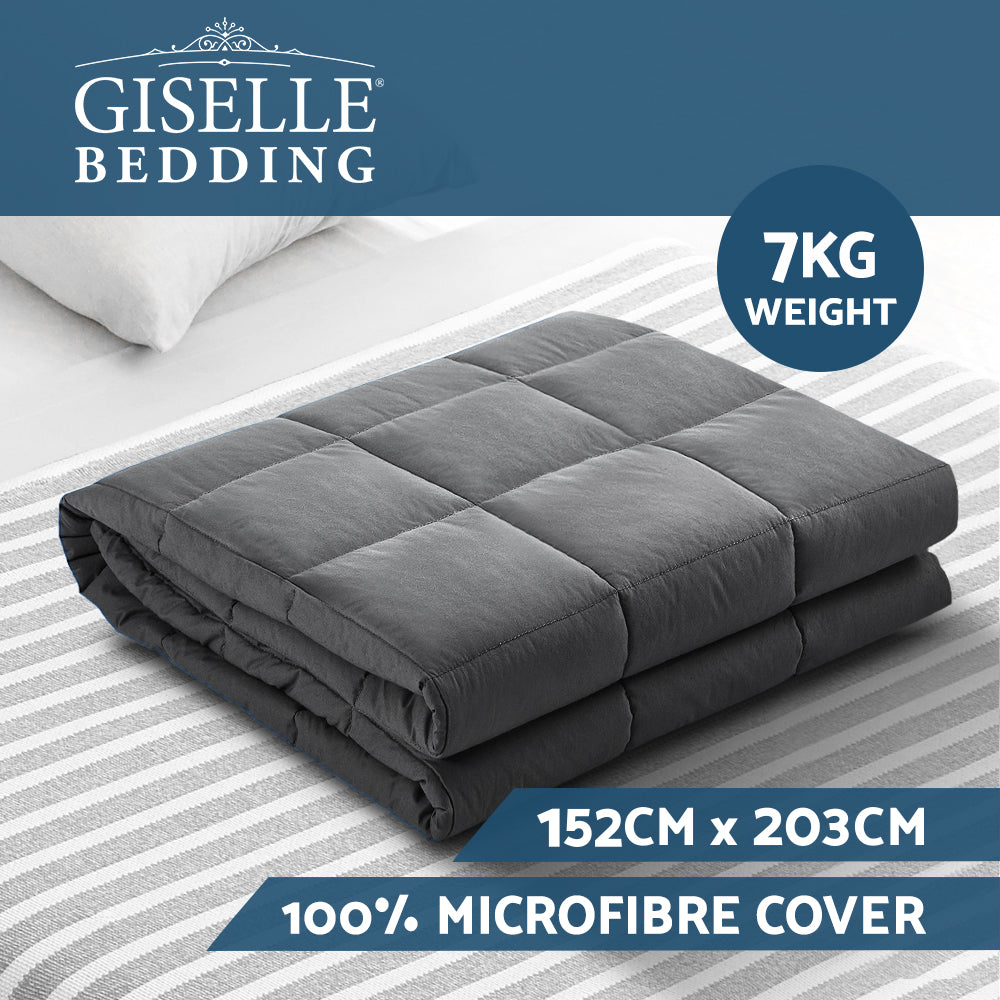 Giselle Weighted Microfibre Blanket Dark Grey 7KG