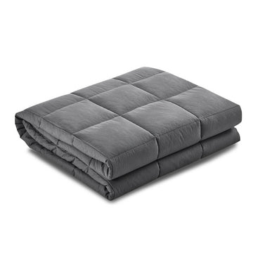 Giselle Bedding Weighted Blanket 9kg Glass Beads Dark Grey