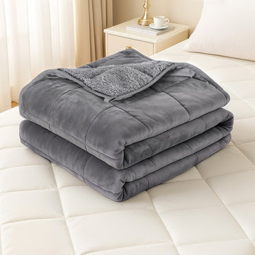 Giselle Bedding Weighted Blanket Dual-Sided Fleece Sherpa 4.5kg Grey