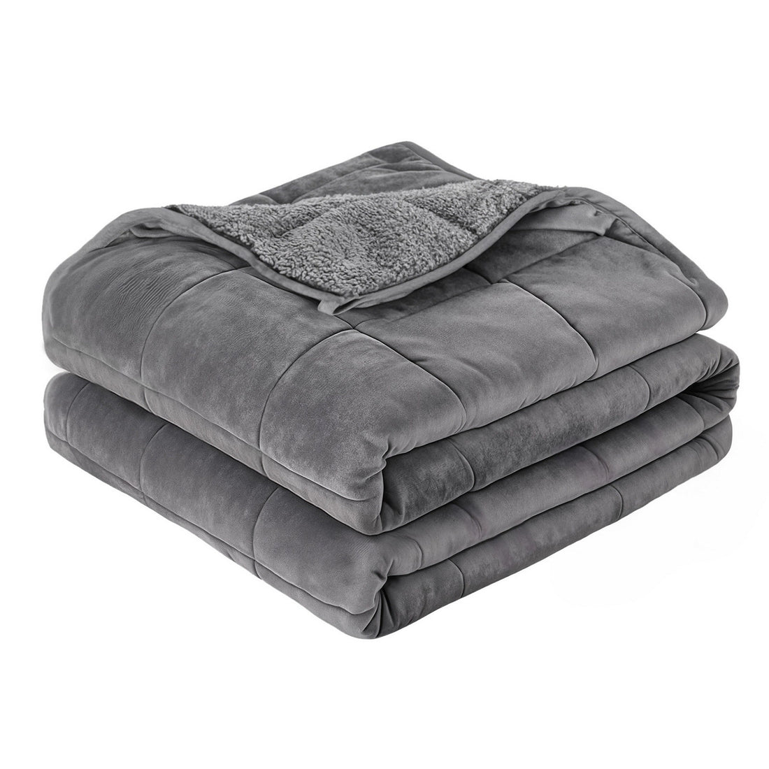 Giselle Bedding Weighted Blanket Dual-Sided Fleece Sherpa 4.5kg Grey