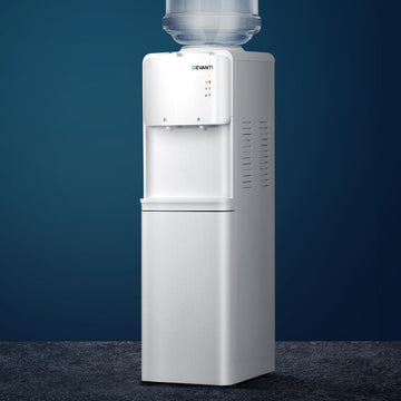 Devanti Floor Standing Water Cooler Hot Cold Dispenser with Storage White