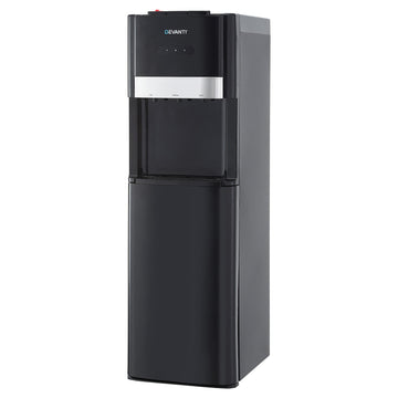 Devanti Bottom Loading Water Cooler Dispenser 3 Temperature Black Stainless Steel