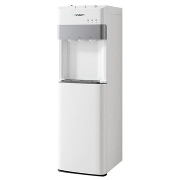 Devanti Bottom Loading Water Cooler Dispenser 3 Temperature White Stainless Steel