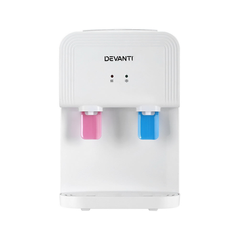 Devanti Benchtop Water Dispenser Hot Cold White 25cm