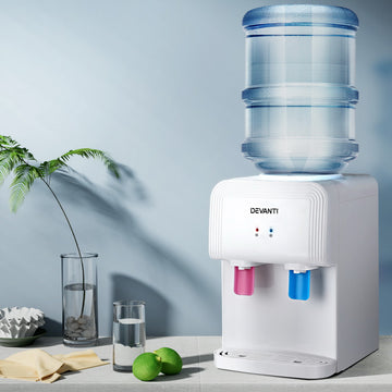 Devanti Benchtop Water Dispenser Hot Cold White 25cm