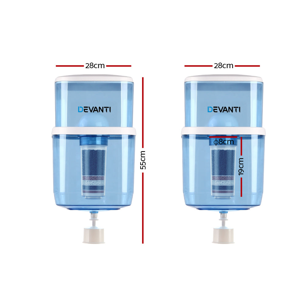 Devanti 22L Replacement Water Filter Container with 7-Stage Filtration Blue