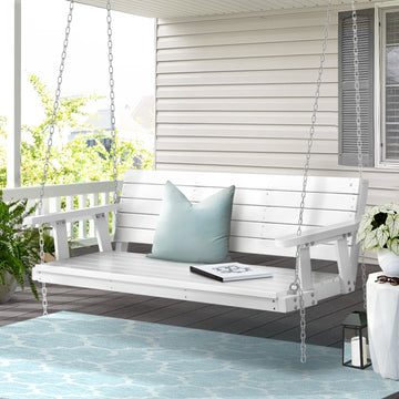 Gardeon Swing Chair Hanging Outdoor 3 Seater White