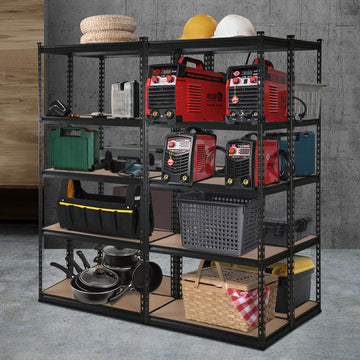 Giantz Heavy Duty Garage Shelving Rack Steel 5 Tier 200kg Black