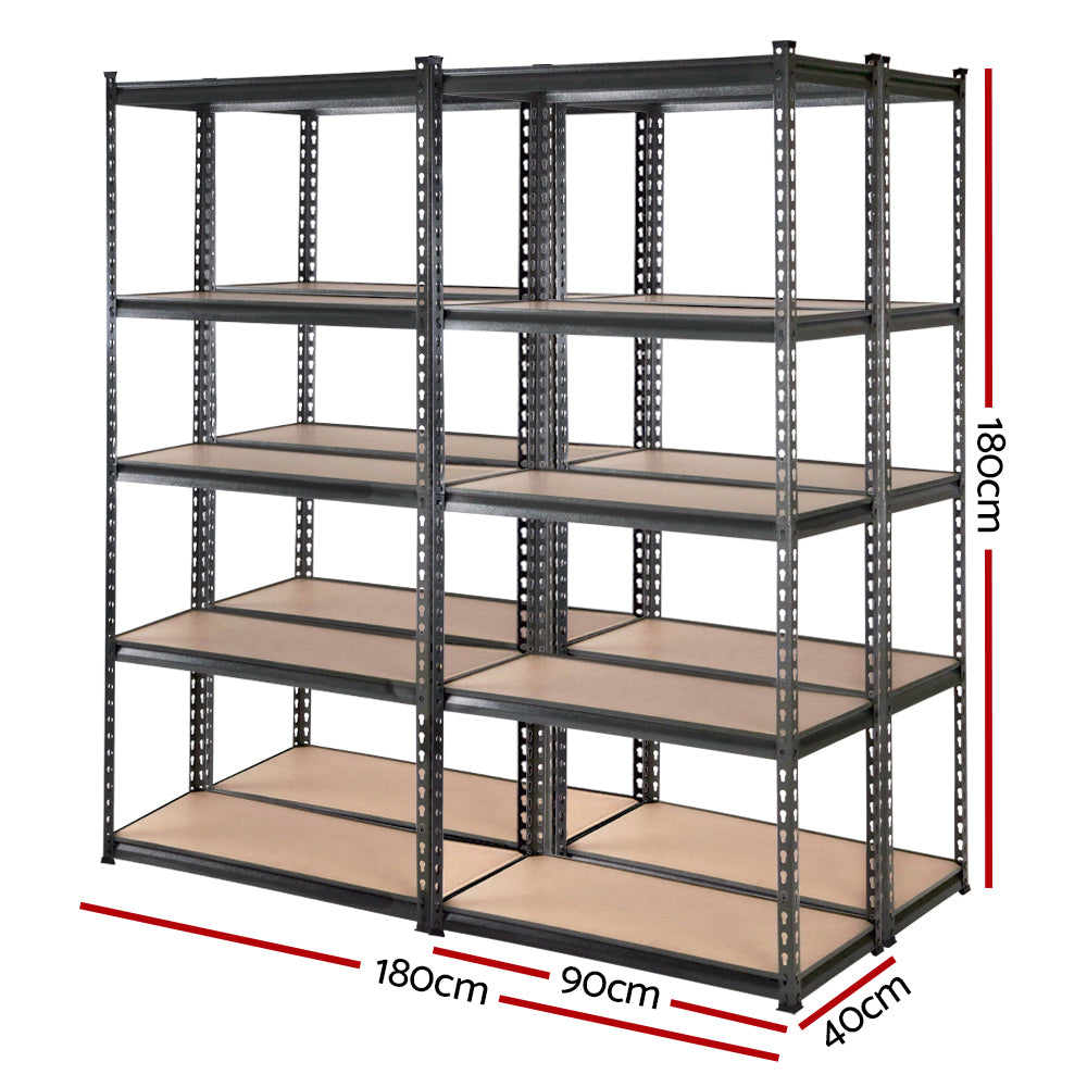 Giantz Heavy Duty Garage Shelving Rack Steel 5 Tier 200kg Charcoal