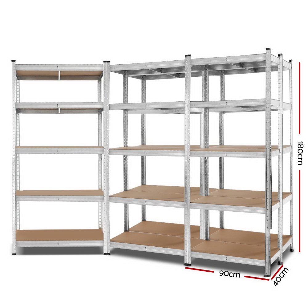 Giantz Heavy Duty Garage Storage Shelf 5-Tier 200kg Silver