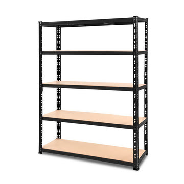 Giantz Heavy Duty Steel Garage Shelving Unit 180cm Black