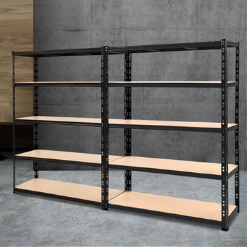 Giantz Garage Shelving Rack Heavy Duty Steel 2.4m 4 Tier Black