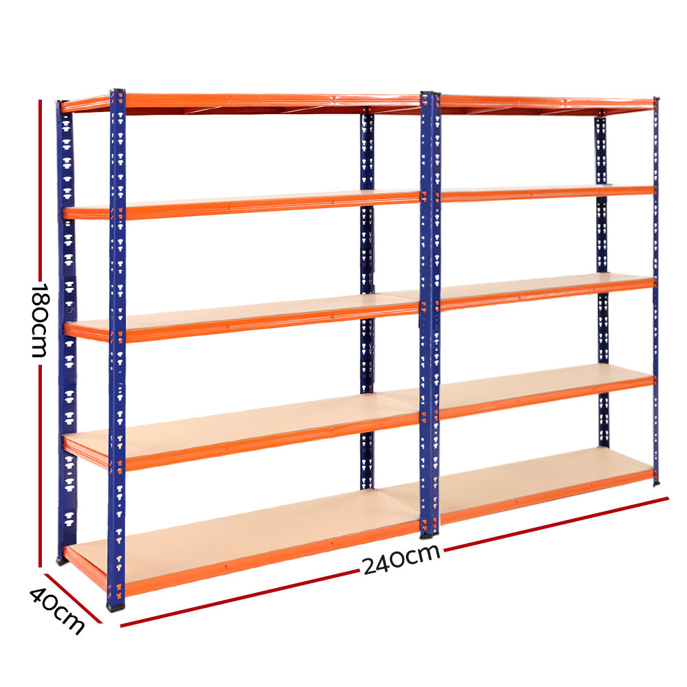 Giantz Garage Shelving Rack Heavy Duty Steel 2.4m 4 Tier Blue