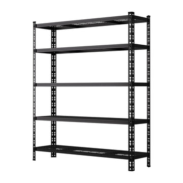 Giantz Garage Shelving Rack Heavy Duty 150kg Steel 1.8M Black