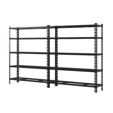 Giantz Heavy Duty Garage Storage Shelving Rack 5 Tier 150kg 2.4m Black