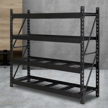 Giantz Heavy Duty Steel Garage Shelving Unit 2m x 2m Black