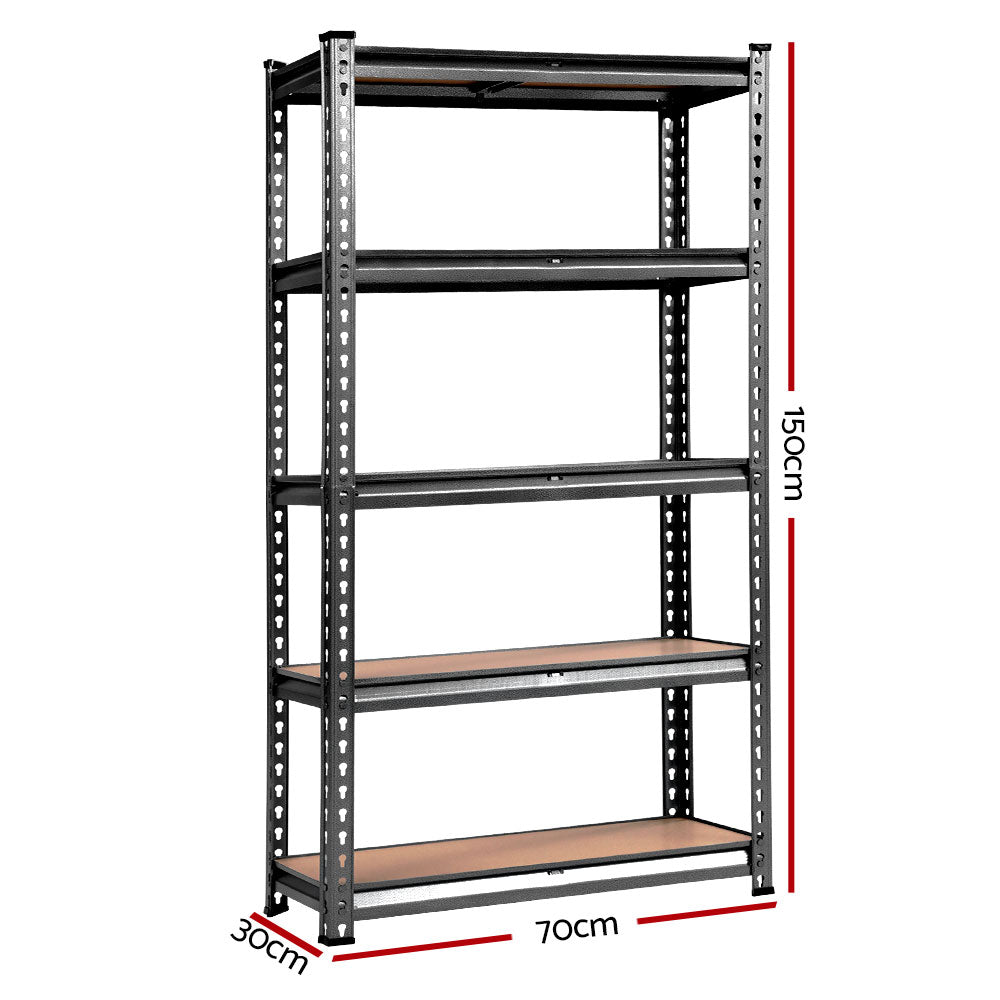 Giantz Heavy Duty Garage Storage Shelf Rack 5-Tier 150kg Charcoal