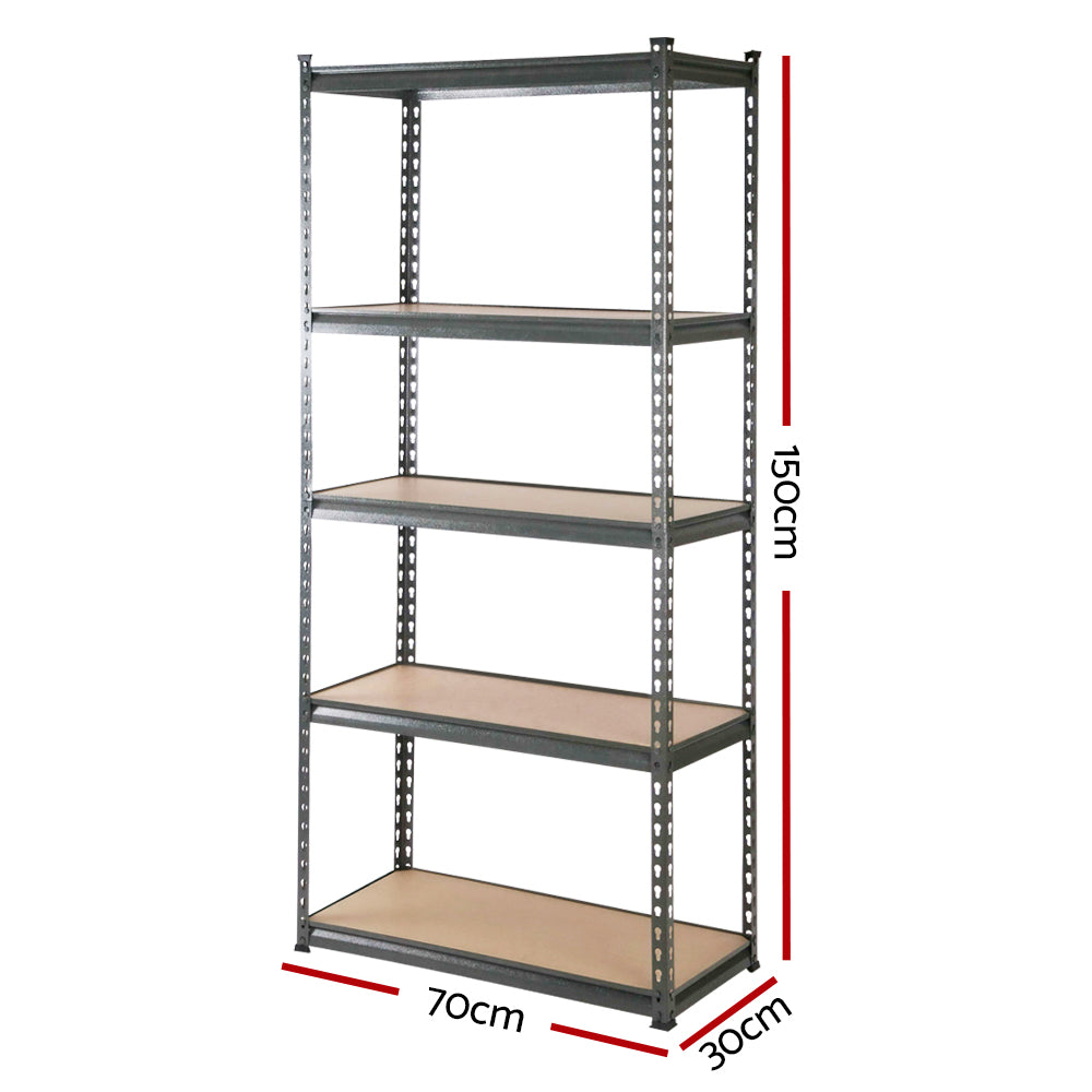 Giantz Garage Shelving Rack Heavy Duty Steel 6 Tier Charcoal