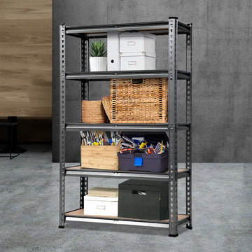 Giantz Heavy Duty Garage Storage Shelf Rack 5-Tier 200kg Charcoal Steel